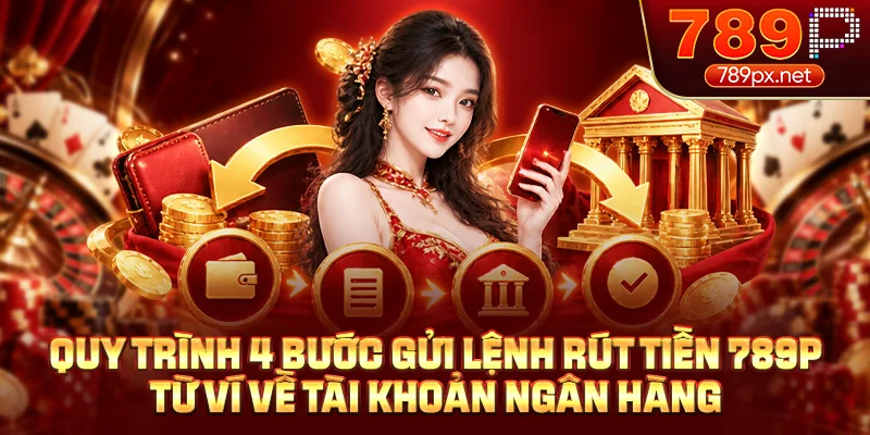 Quy trình 4 bước gửi lệnh rút tiền 789P từ ví về tài khoản ngân hàng